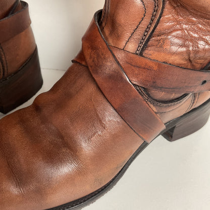 Vintage Frye Black Label | Harness Tanker Boots | Women’s 8 B