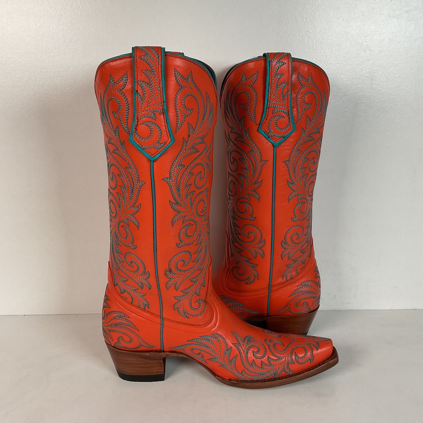 Allen’s Azulado Cowgirl Boots | Bright Orange | Women’s 7 B