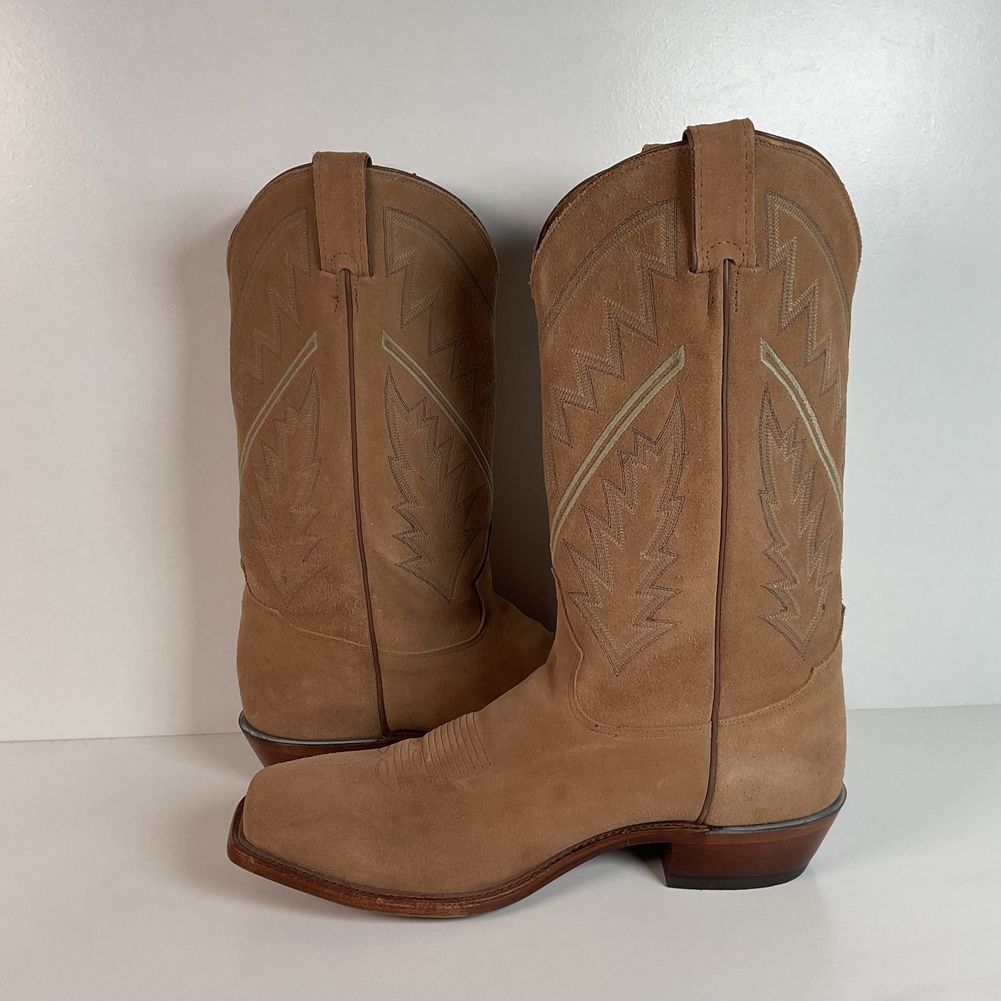 Tony Lama Suede Cowboy Boots | USA Made | Sand Mojave | 11.5 EE