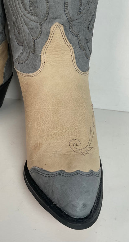 Vintage Wrangler Wingtip Cowgirl Boots 7.5 M Nubuck Suede