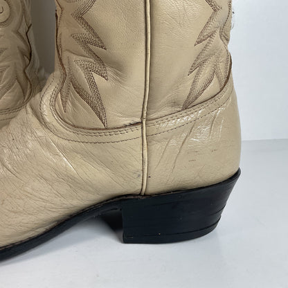 Vintage Dan Post Smooth Ostrich Cowboy Boots | Exotic | USA Made | 10.5 D