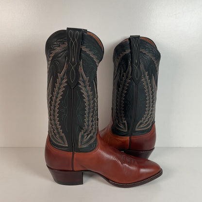 Vintage Larry Mahan Cowboy Boots | Chocolate Cow | USA Made | Men’s 9 D