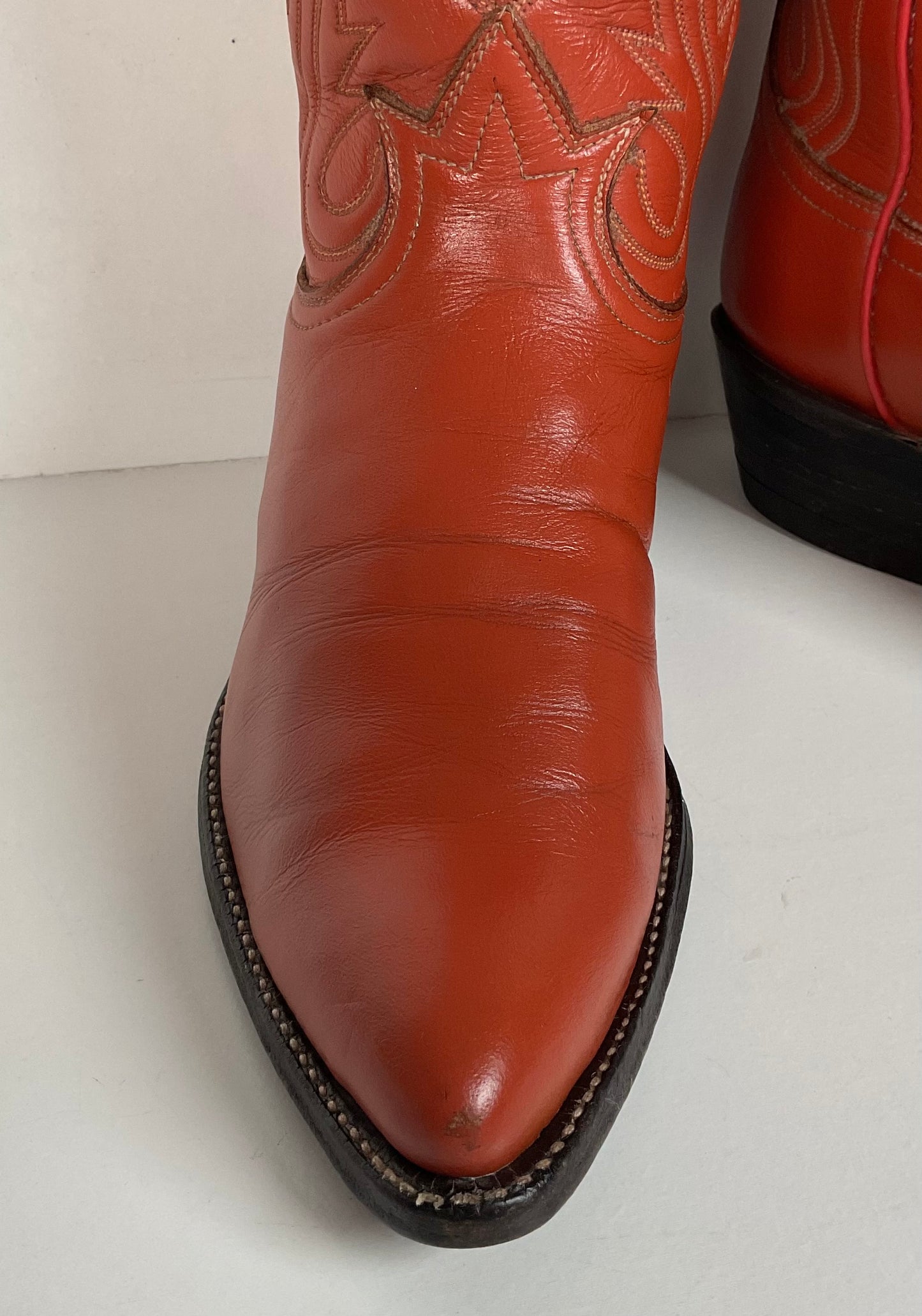 Vintage Tony Lama Cowboy Boots | Gold Label | Tooled Inlay | 6.5 C | Women’s 7.5