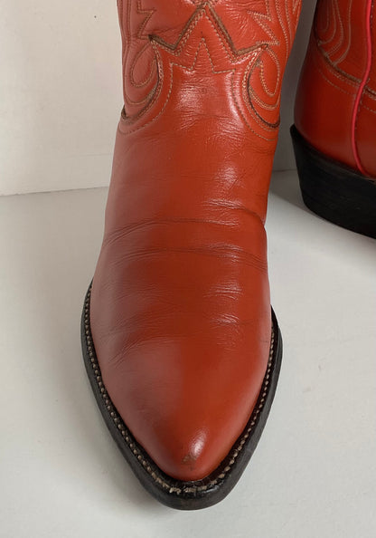 Vintage Tony Lama Cowboy Boots | Gold Label | Tooled Inlay | 6.5 C | Women’s 7.5