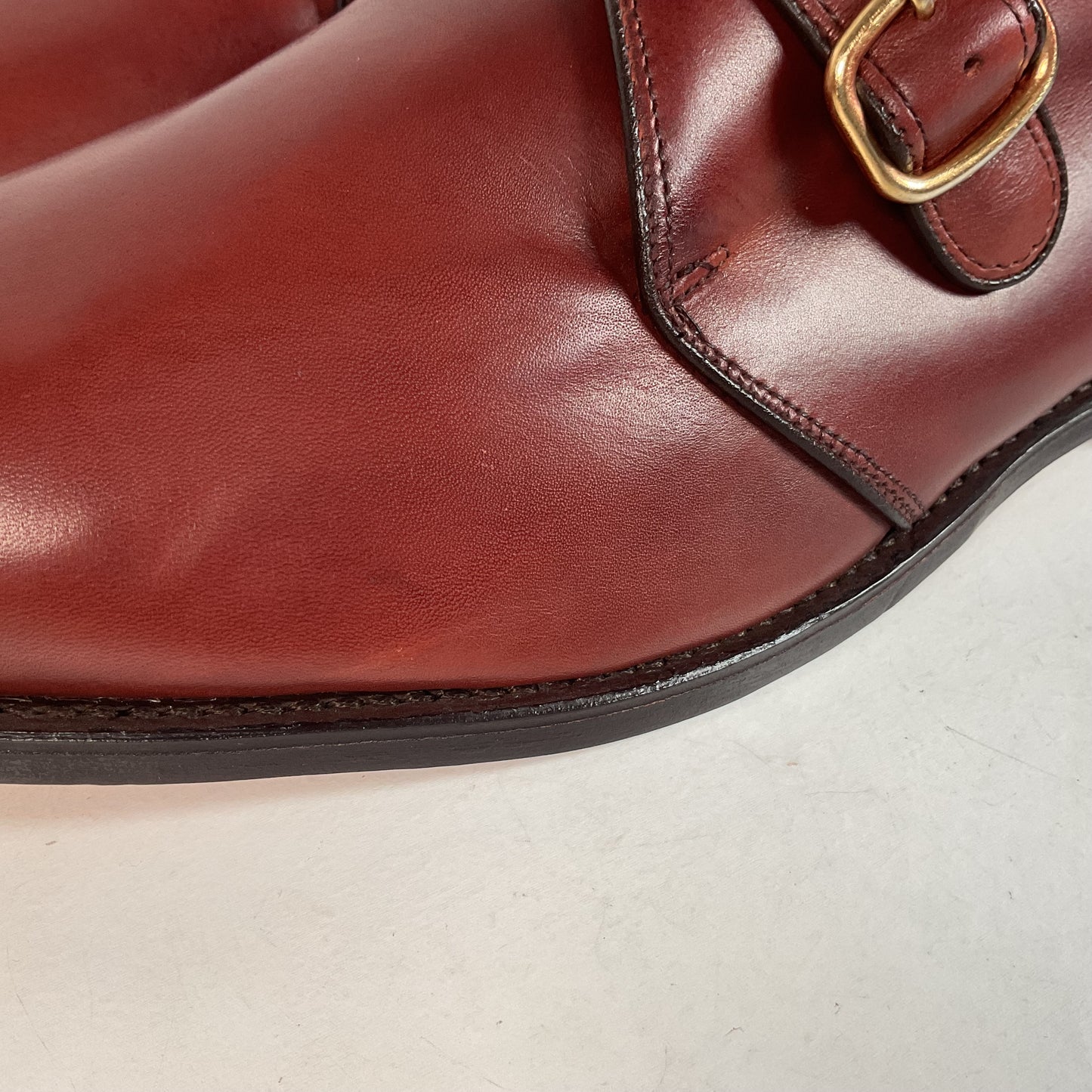 Allen Edmonds Garner Monk Strap Loafers 15 D USA Made Burnished Calf Skin