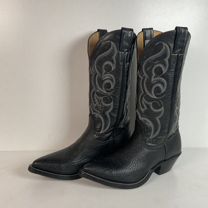 Vintage Nocona Bullhide Cowboy Boots | USA Made | Black | Men’s 8.5 D