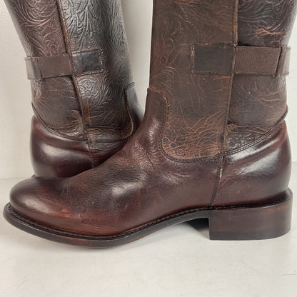 J.B. Dillon Western Riding Boots | Triple Buckle | Tooled | Women’s 8 B