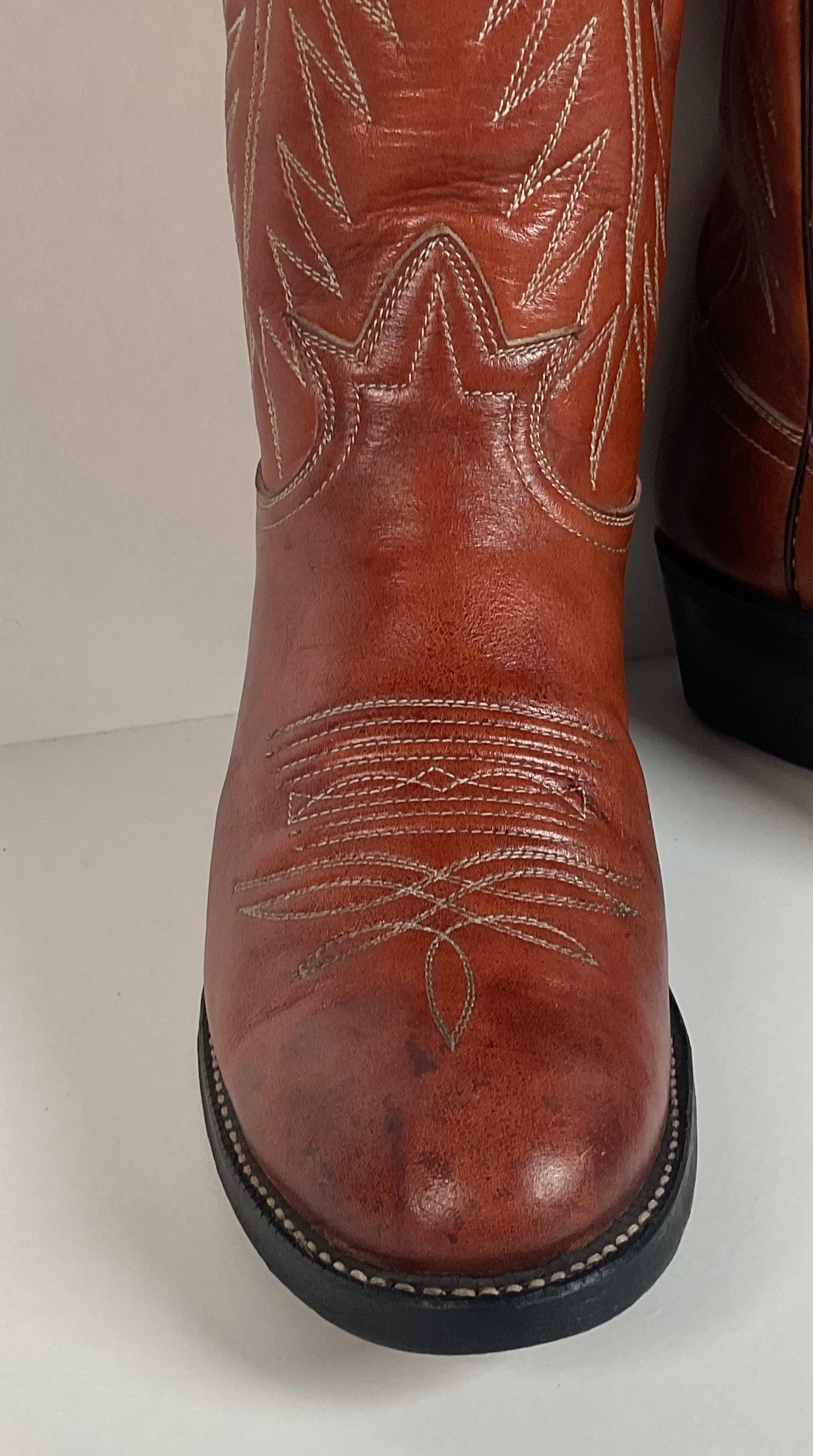 Vintage Tony Lama Cowboy Boots | Chocolate Cow | Men’s 7.5 C | Women’s 8.5