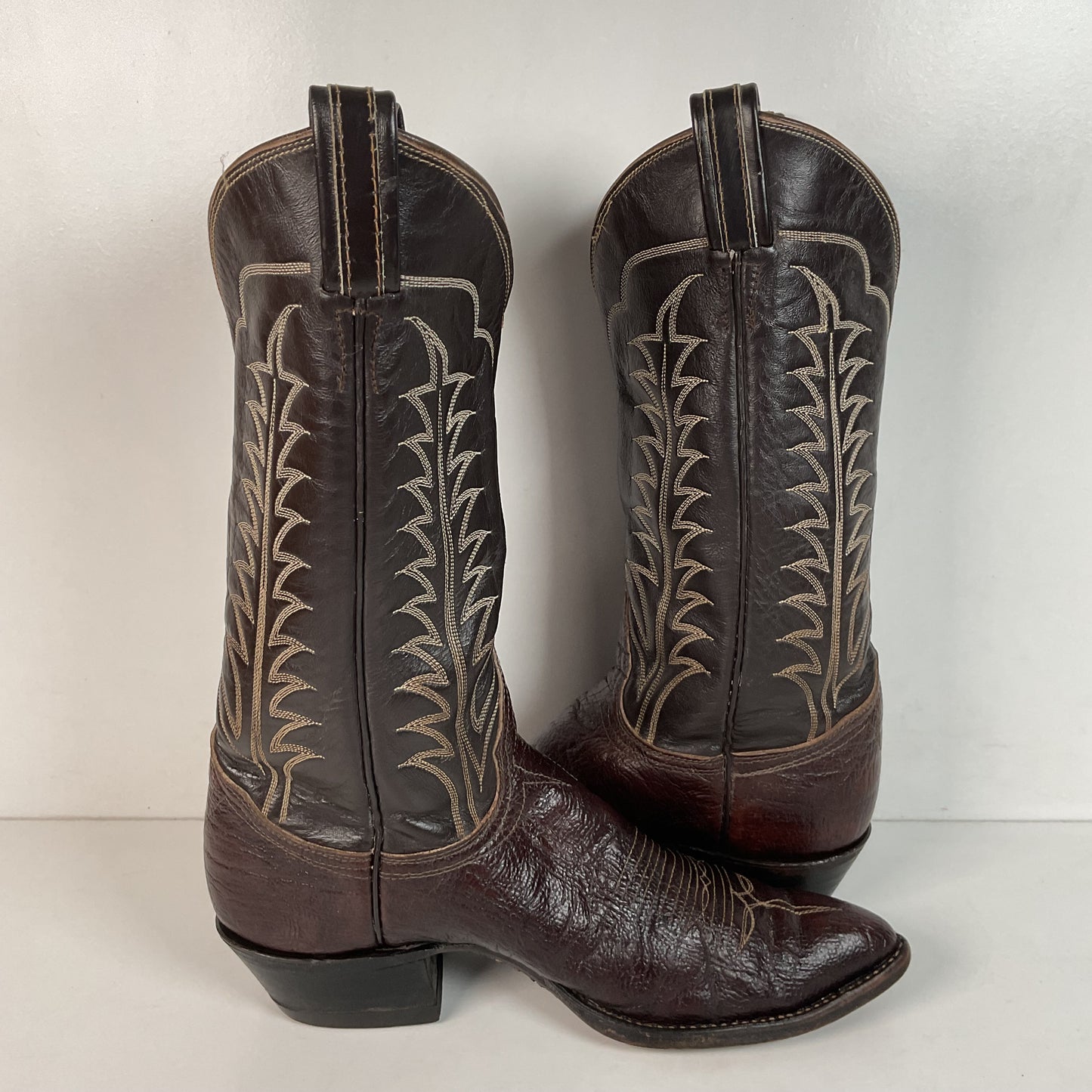 Vintage 1960s Tony Lama Antelope Cowboy Boots 9 B Gold Label Exotic