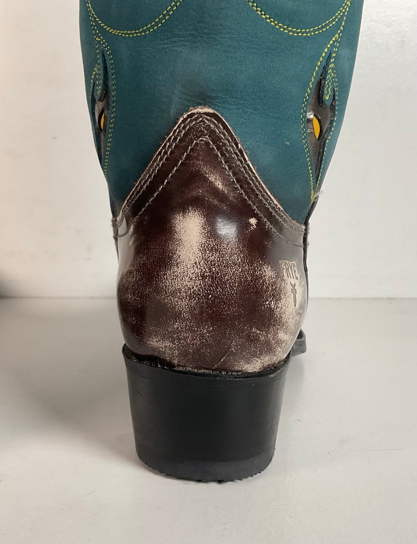 Frye Metallic Cowgirl Boots 7 M Tooled Inlay Snip Toe