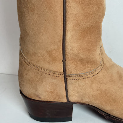 F. H. Senka Cowgirl Boots 8.5 US Nubuck Suede Snip Toe