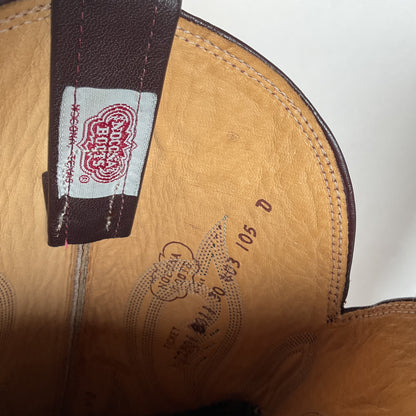 Vintage Nocona Burgundy Boar Cowboy Boots 10.5 D USA Made Wild Pig Skin