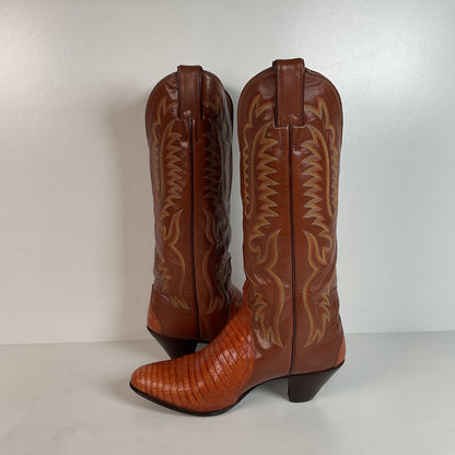Vintage Justin Teju Lizard Cowgirl Boots | USA Made | Women’s 8 B
