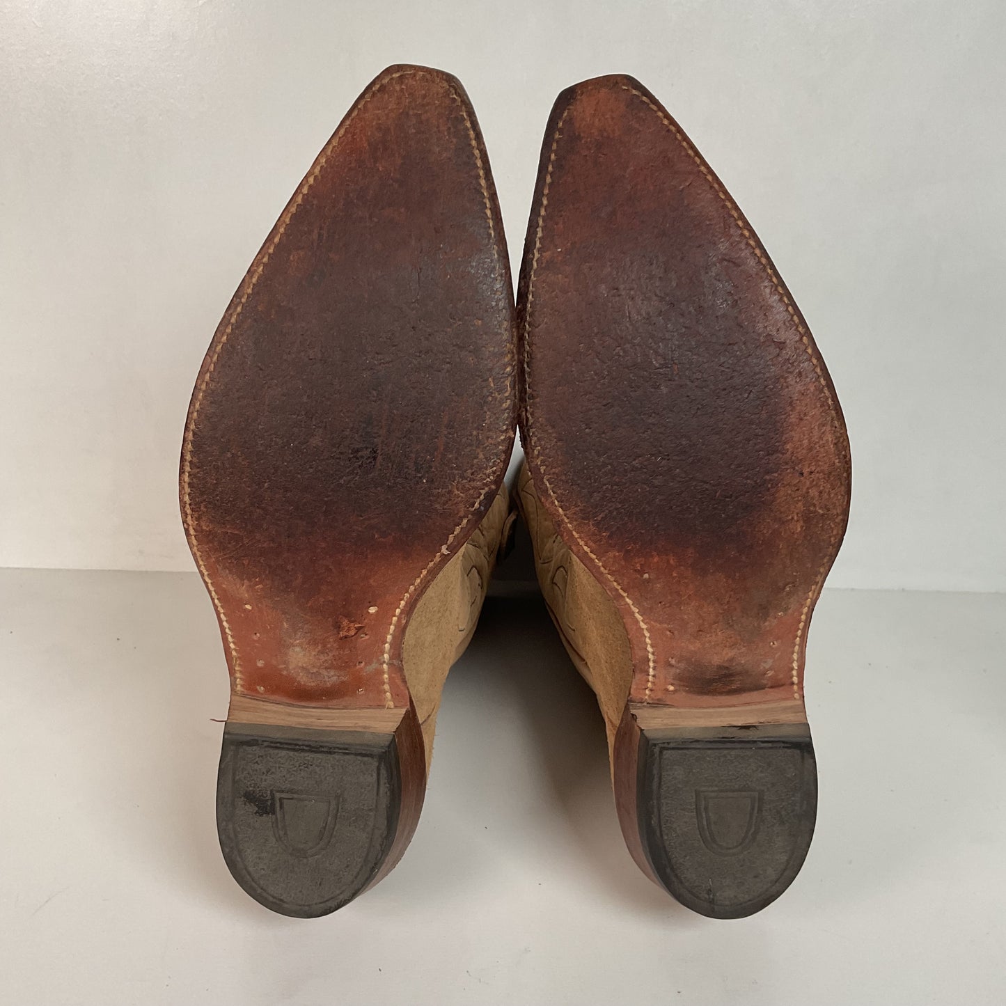 Vintage 1960s Rough Out Suede Cowboy Boots 10 D USA Made
