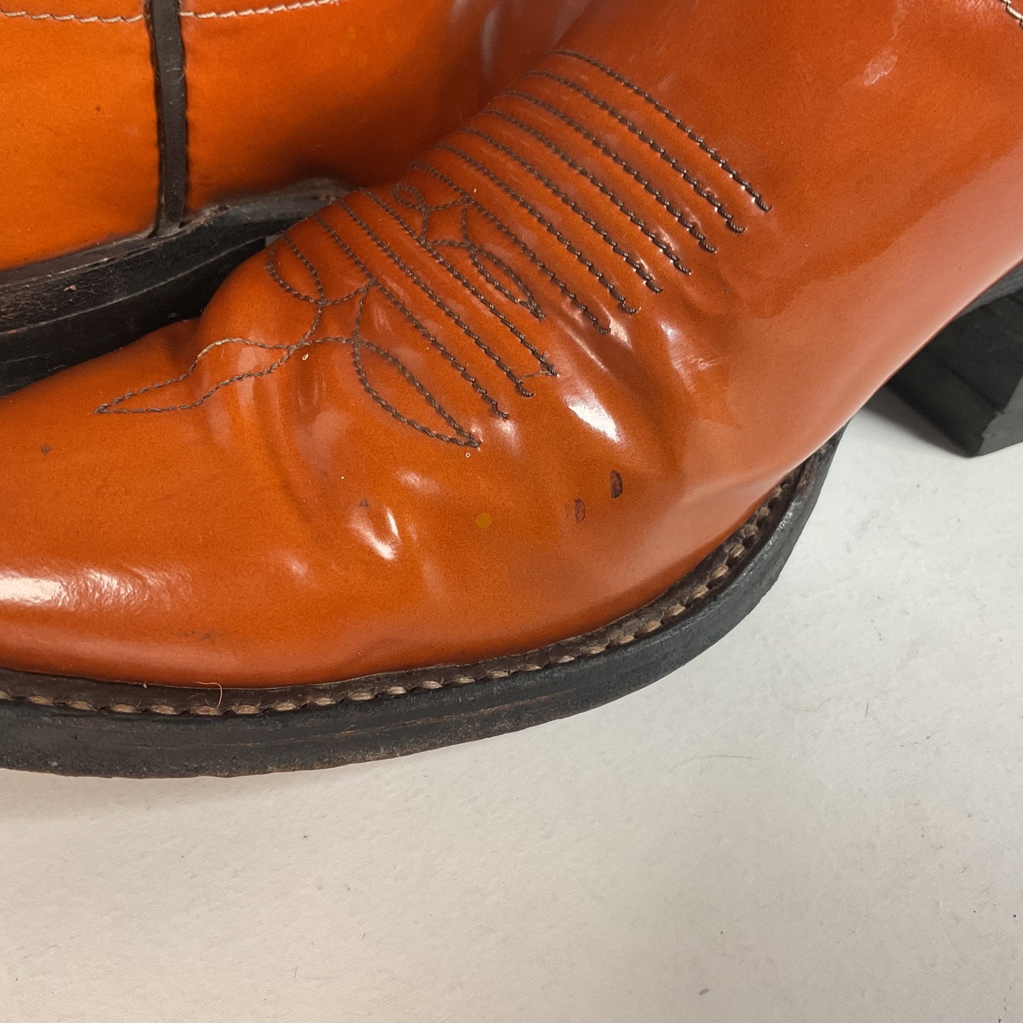 Vintage Tony Lama Patent Leather Cowgirl Boots Men’s 6 | Women’s 7 Gold Label