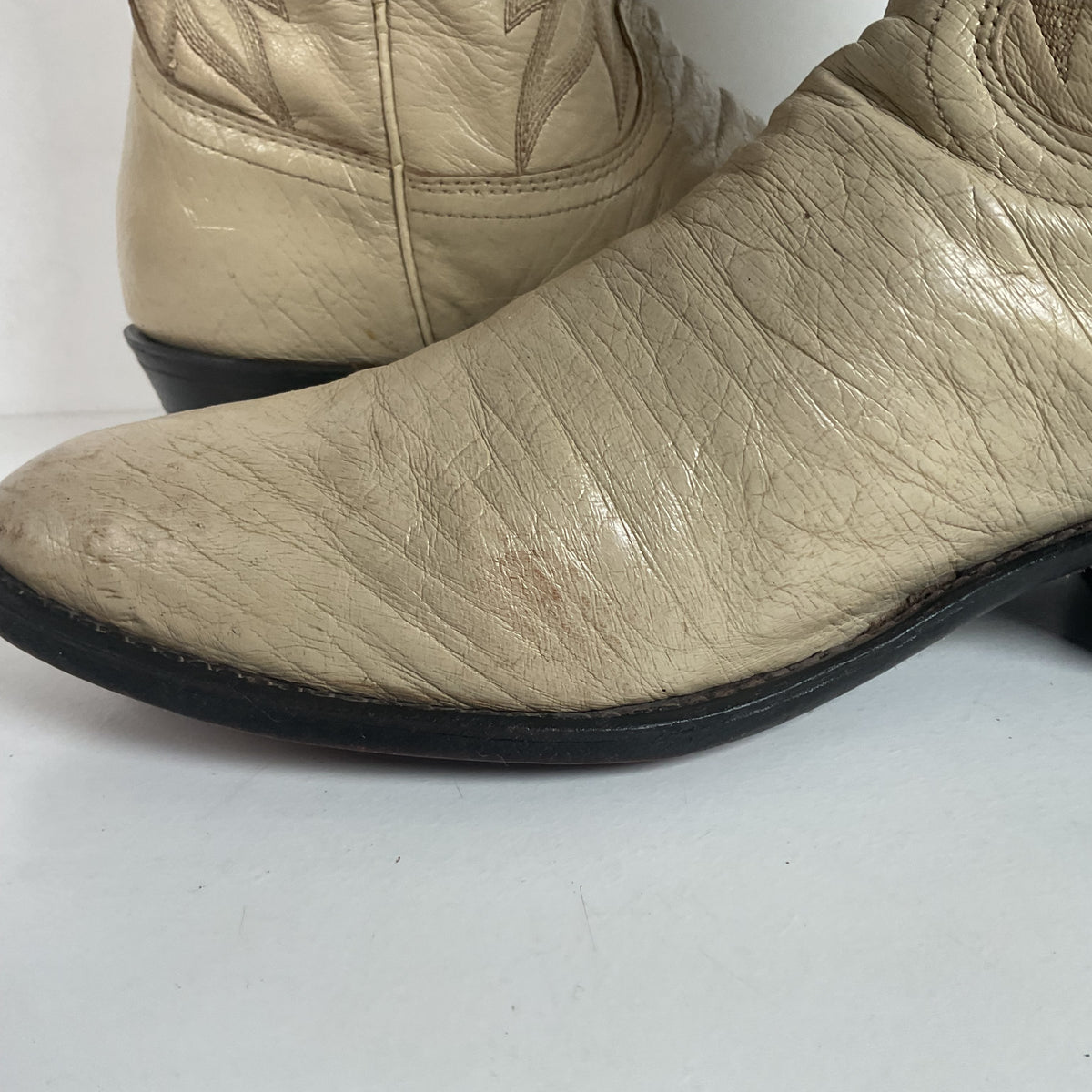 Vintage Dan Post Smooth Ostrich Cowboy Boots | Exotic | USA Made | 10.5 D