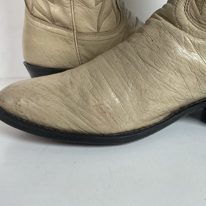 Vintage Dan Post Smooth Ostrich Cowboy Boots | Exotic | USA Made | 10.5 D