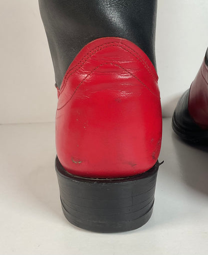 Olathe Western Roper Boots | Red & Black Calf | USA Made | Men’s 9 D