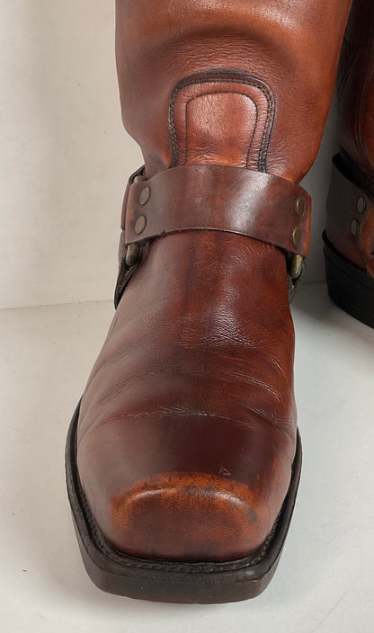 Vintage Frye Black Label Harness Boots 10.5 D USA Made