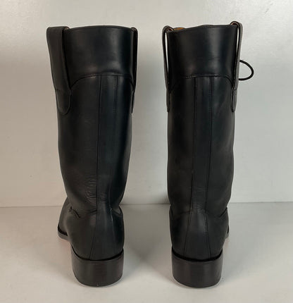 Custom Western Lace Up Boots | Go-Go | Black Oiled | Women’s 8 B