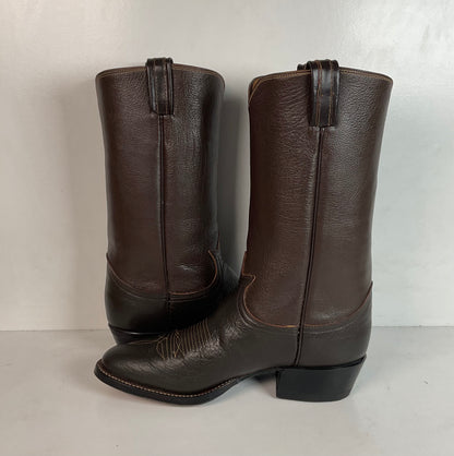 Vintage 1960s Tony Lama Water Buffalo Cowboy Boots 8.5 D Exotic Gold Label