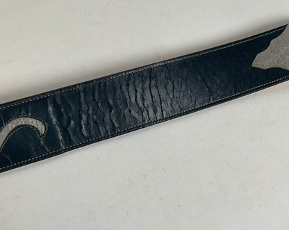Tony Lama Antelope Skin Belt 36 Navy Blue Exotic USA Made