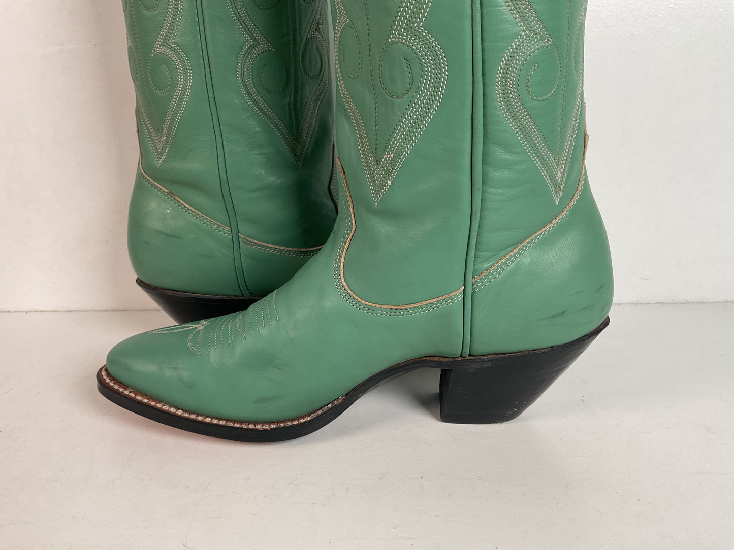 Chris Romero Tall Cowgirl Boots | Sea Foam Green | 6 M