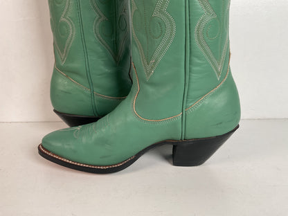 Chris Romero Tall Cowgirl Boots | Sea Foam Green | 6 M