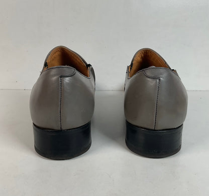 Vintage Johnston Murphy Aristocraft Grey Loafers 13 D Apron Toe USA Made