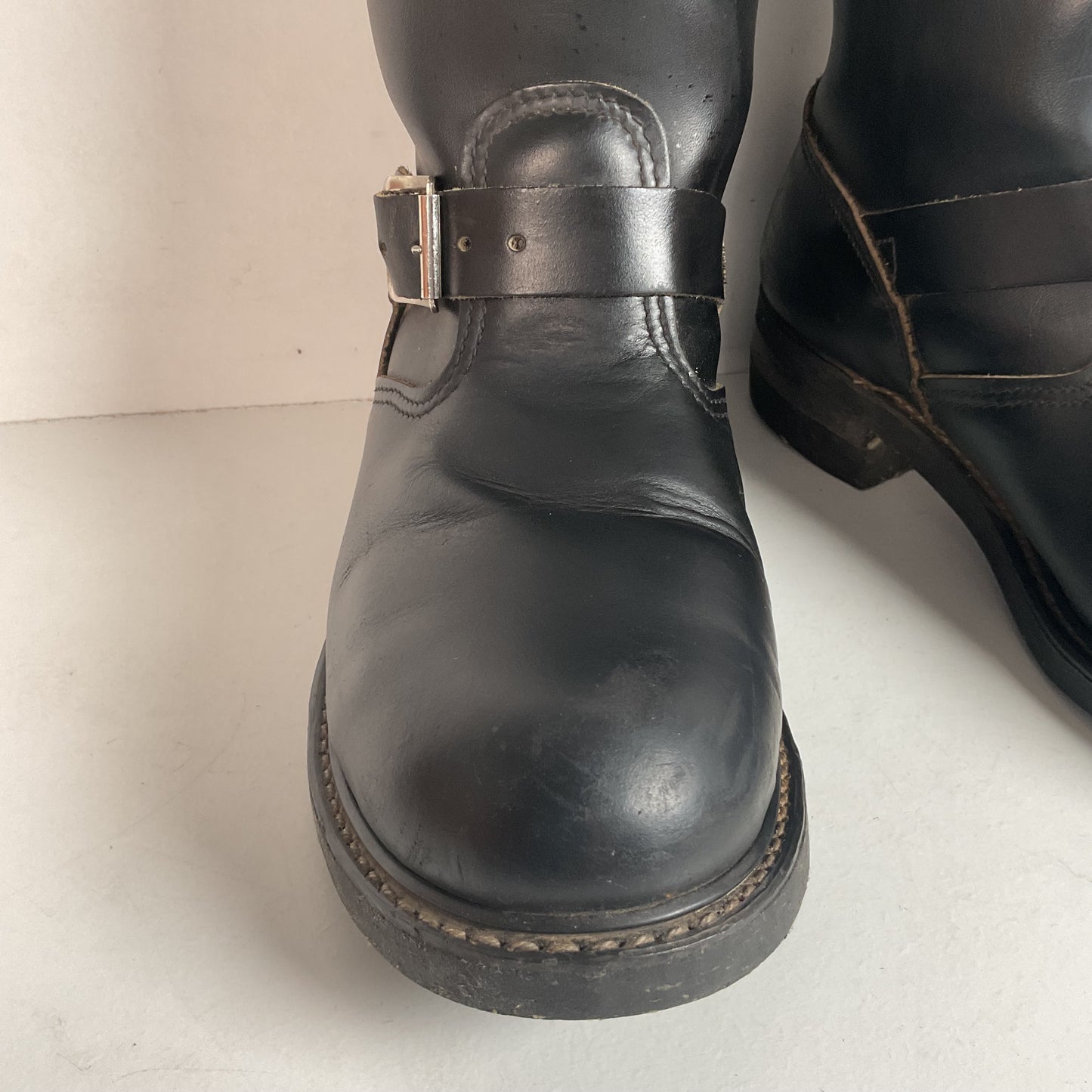Vintage Heavy Duty Engineer Boots 7.5 USA Made Steel Toe Motorcycle
