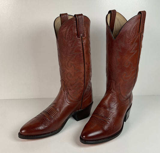 Vintage Dan Post Cowhide Cowboy Boots | USA Made | Men’s 8.5 D