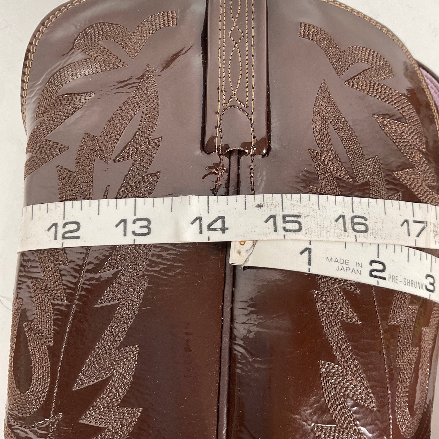 Lucchese Patent Leather Cowgirl Boots | Brown | Women’s 10