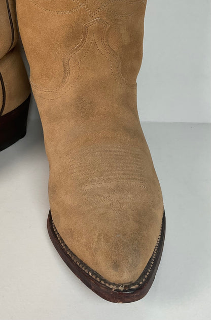 Vintage J. Chisholm Cowboy Boots | Full Suede Rough Out | USA Made | Men’s 9 D