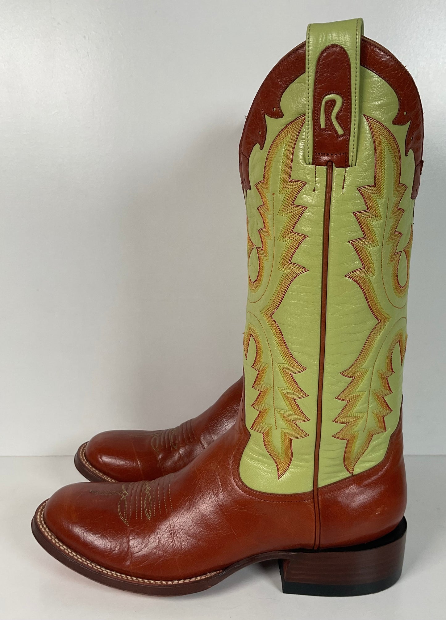 Rod Patrick Bootmakers Lime Green Cowgirl Boots 8.5 B Handmade