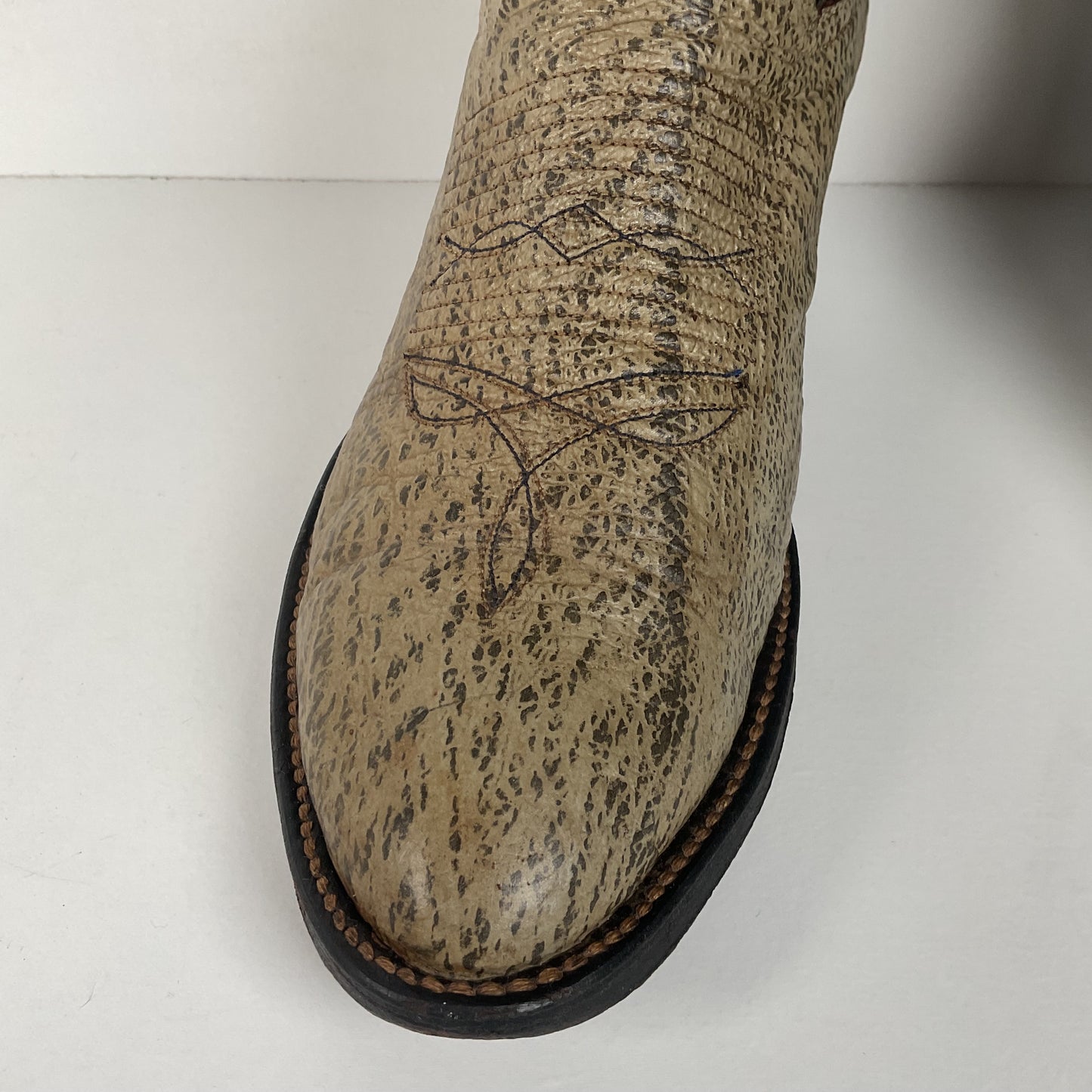 Vintage Shark Skin Cowboy Boots | Exotic | Grey | Men’s 8.5 D