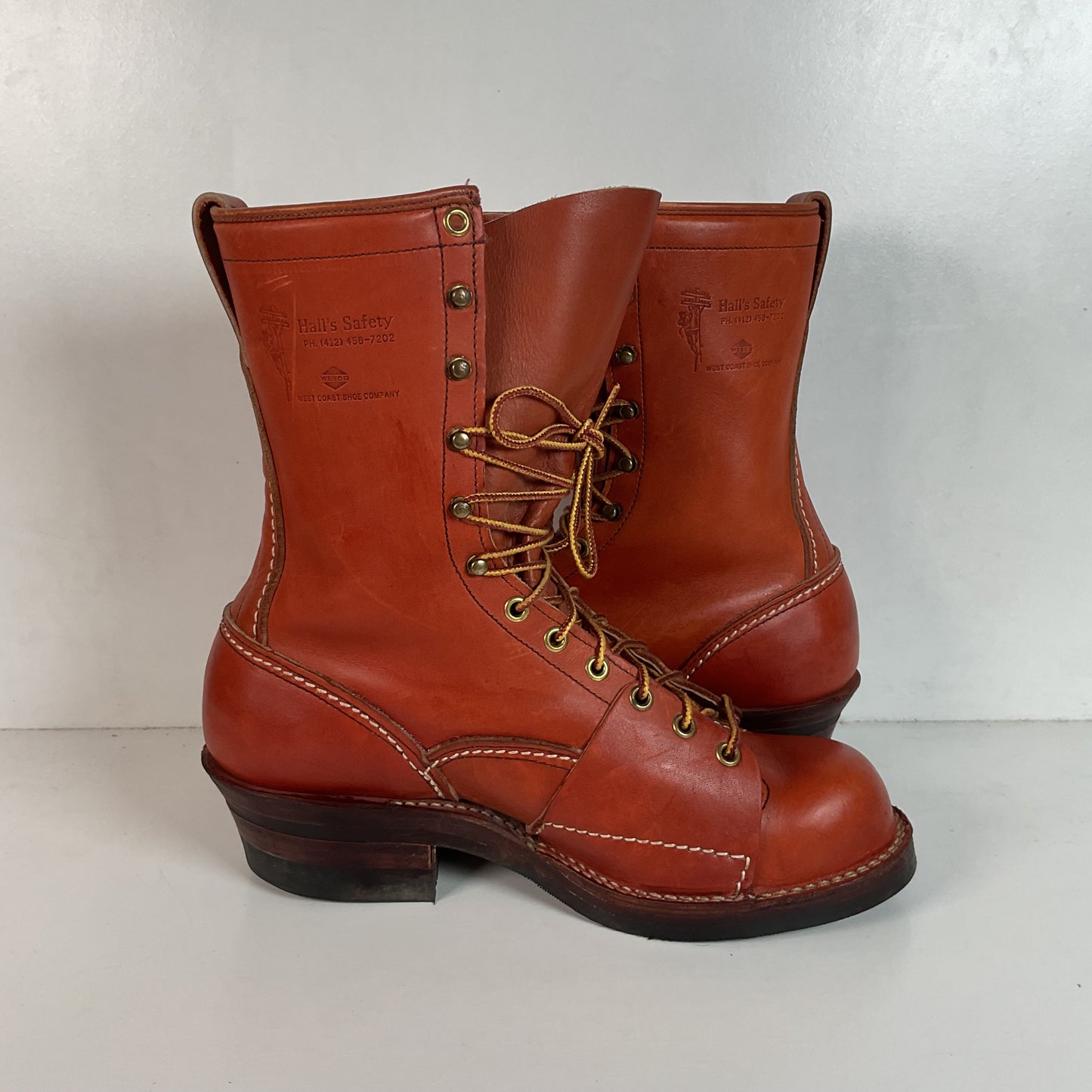 Wesco for Hall’s Safety Linesman Boots 8.5 D Job Master Old Logo West Coast