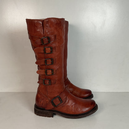 Frye Women’s 14.5” Valerie Shearling Sherpa Harness Boots 6 B Winter