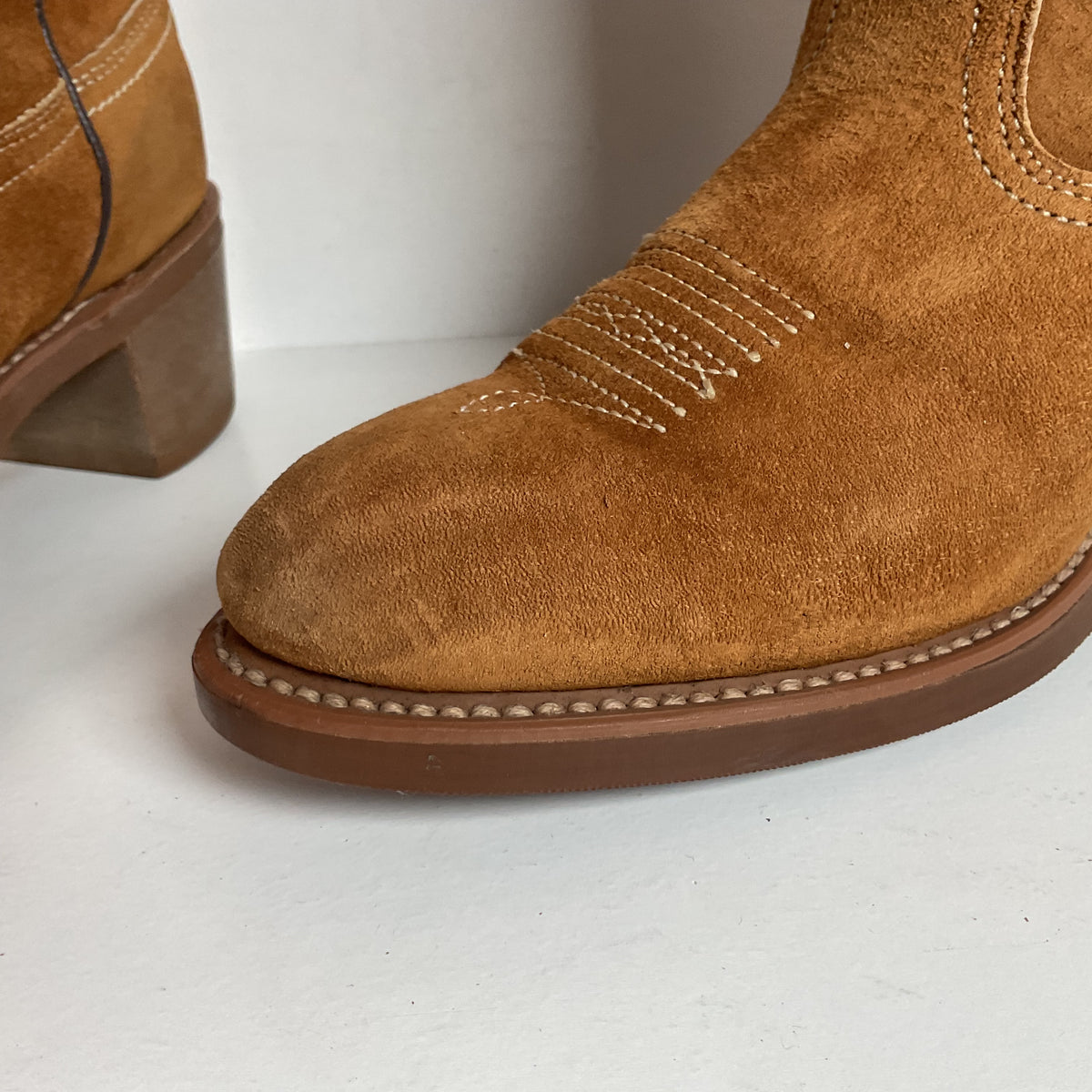 Vintage Wolverine Pig Skin Suede Cowgirl Boots | USA Made | Women’s 7.5 M