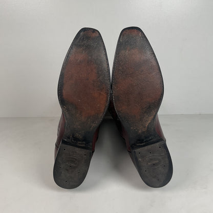 Custom Black Cherry Cowboy Boots | Goat Skin | Extra Narrow | 10.5 AA