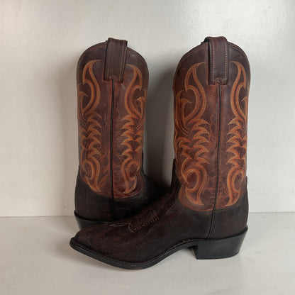Tony Lama Men’s Vintage Chocolate Elephant Cowboy Boots 8.5 D USA Made Exotic