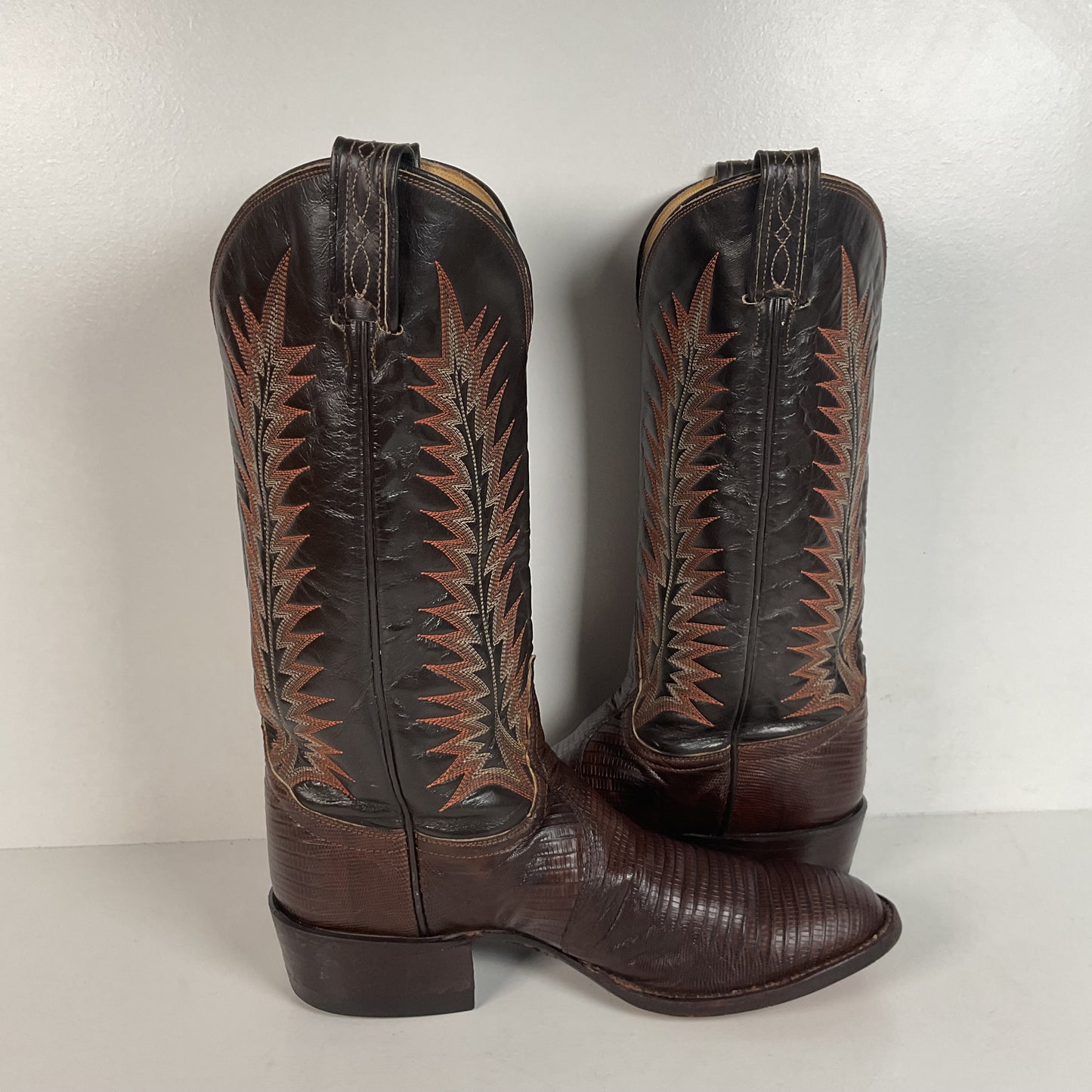 Vintage Tony Lama Teju Lizard Cowboy Boots | Gold Label | 7.5 B | Women’s 8.5
