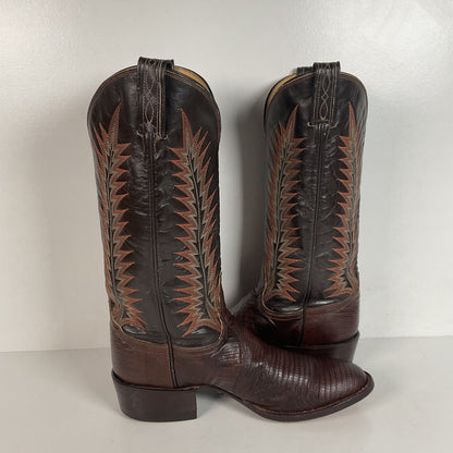 Vintage Tony Lama Teju Lizard Cowboy Boots | Gold Label | 7.5 B | Women’s 8.5