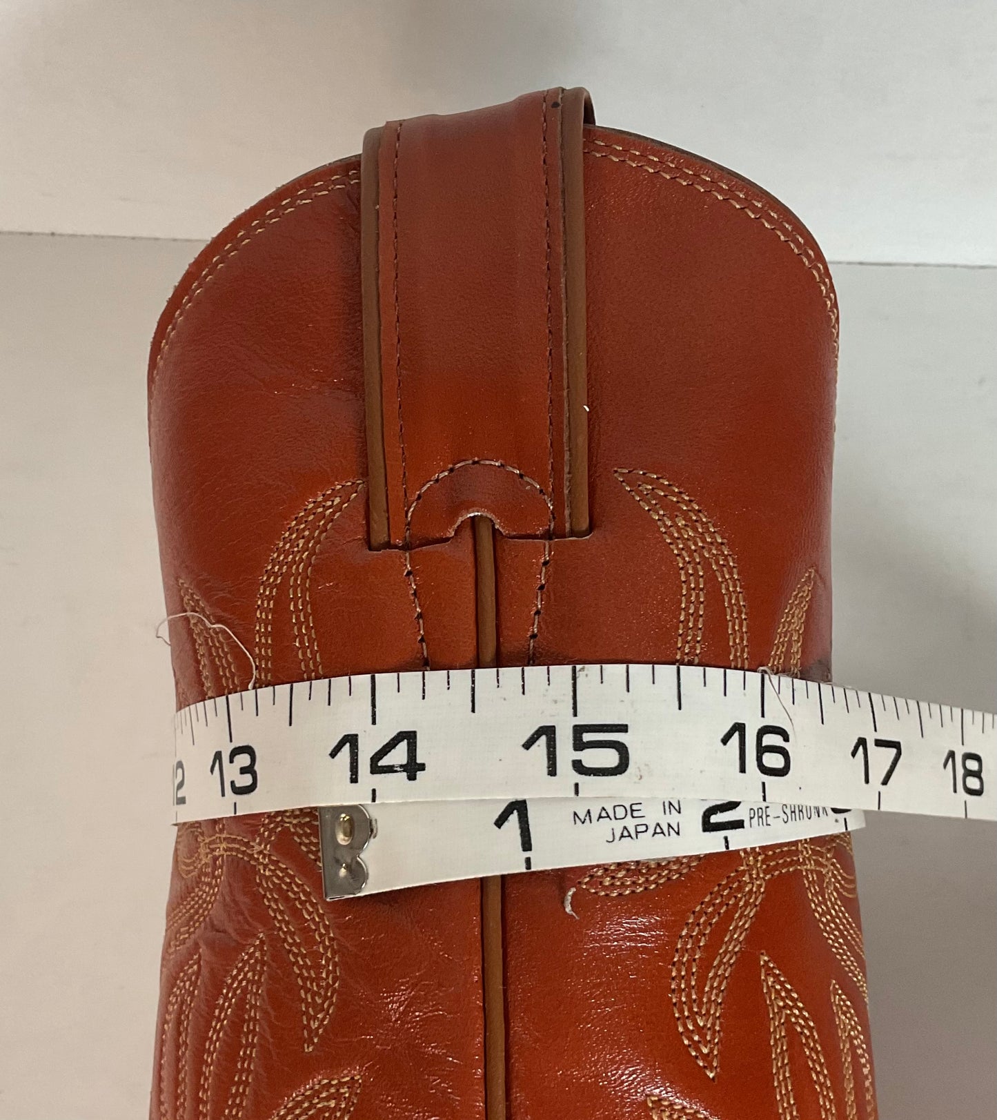 Vintage Justin Burnt Orange Cowgirl Boots 7 C USA Made