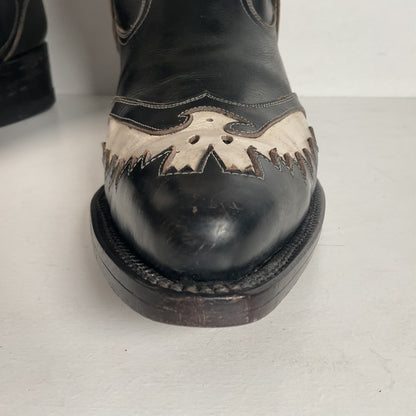 Vintage Thunderbird Cowboy Boots | Tooled Inlays | Mule Ear | 1960s | Men’s 9