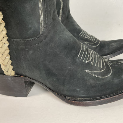 Liberty Handmade Cowgirl Boots | Nubuck Suede | Braided | Women’s 8 B
