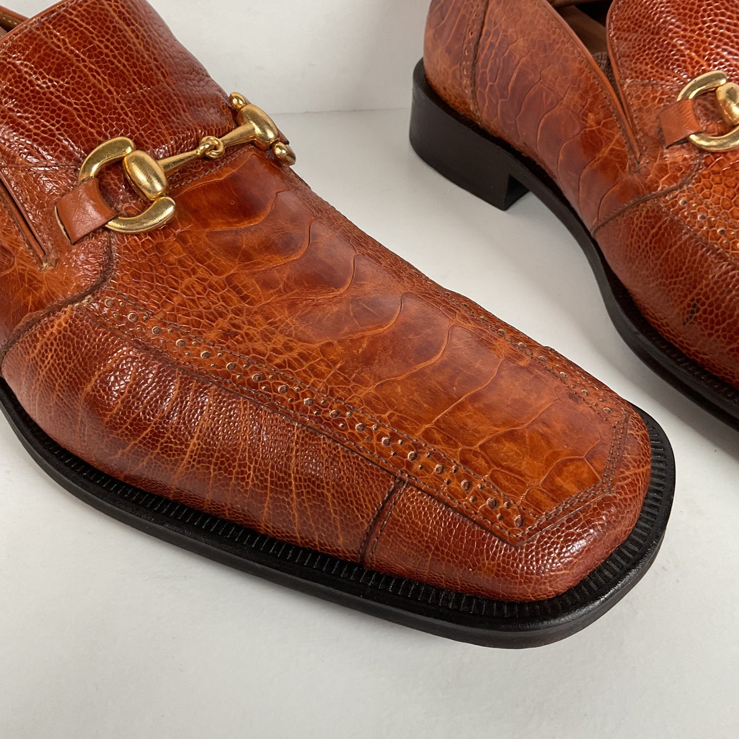 David Eden Ostrich Leg Loafers | Horse Bit | Exotic | Men’s 10