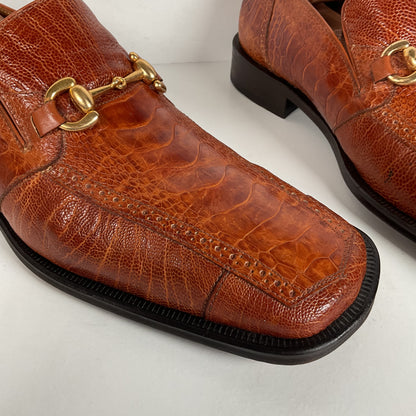David Eden Ostrich Leg Loafers | Horse Bit | Exotic | Men’s 10