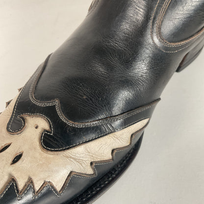 Vintage Thunderbird Cowboy Boots | Tooled Inlays | Mule Ear | 1960s | Men’s 9
