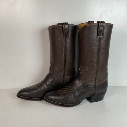 Vintage 1960s Tony Lama Water Buffalo Cowboy Boots 8.5 D Exotic Gold Label