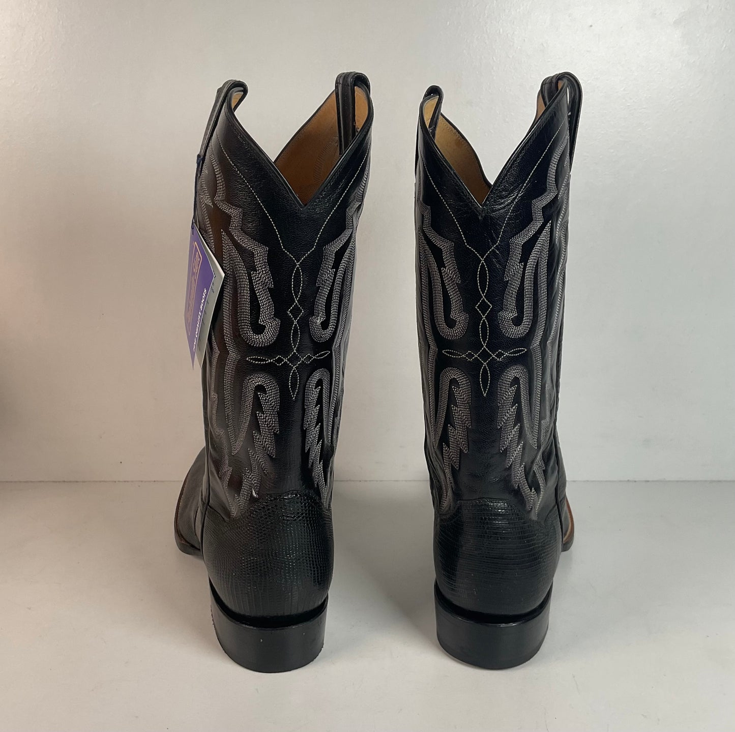 Vintage Panhandle Slim Teju Lizard Cowboy Boots 11 D Hand Crafted Original Box
